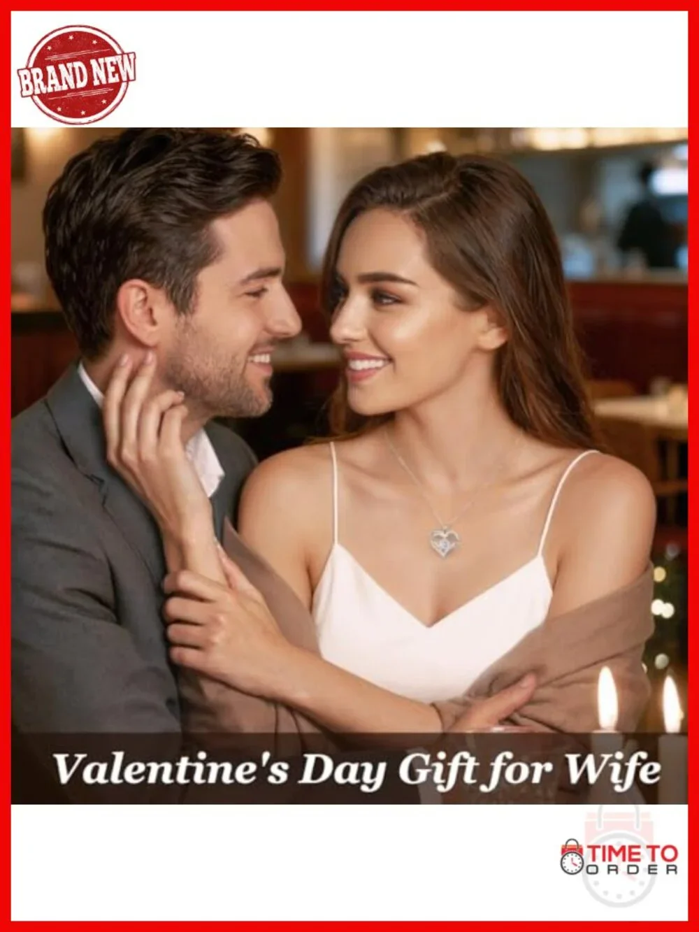 Double Heart Love Engraved Pendant Necklace with Cubic Zirconia Birthstone,